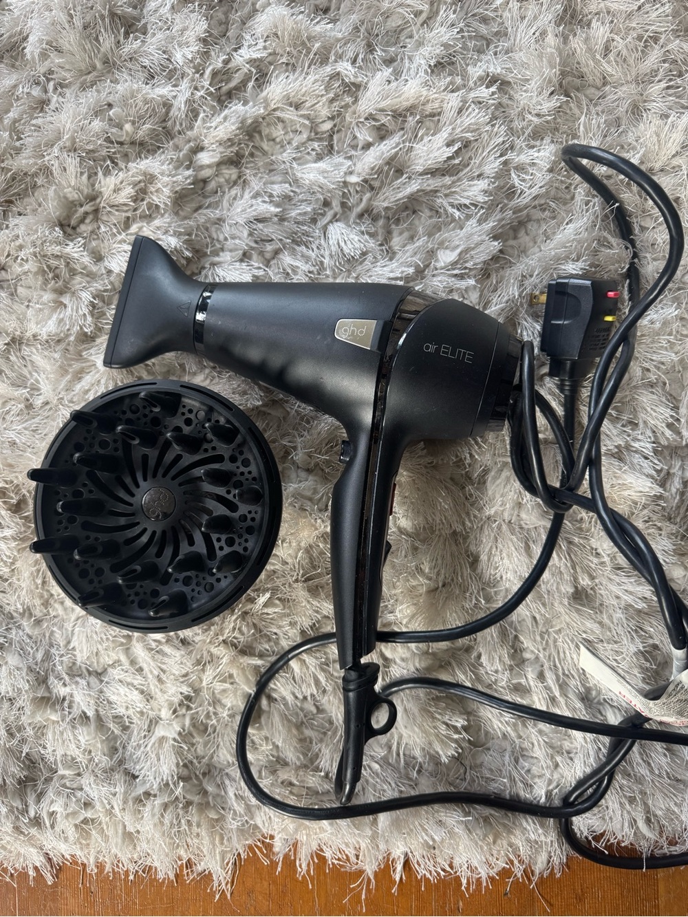 ghd black Air ELITE Hair Dryer with Diffuser & Nozzle